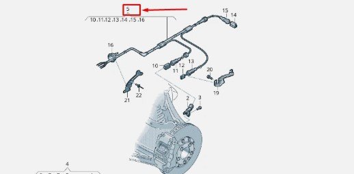 Жгут проводов датчика ABS (сзади, справа)